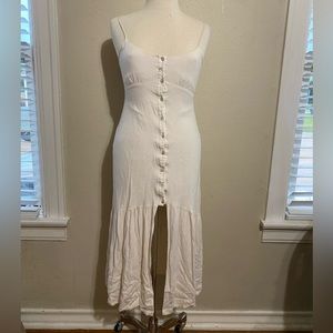 Flowy Button-up Cream Dress F21
